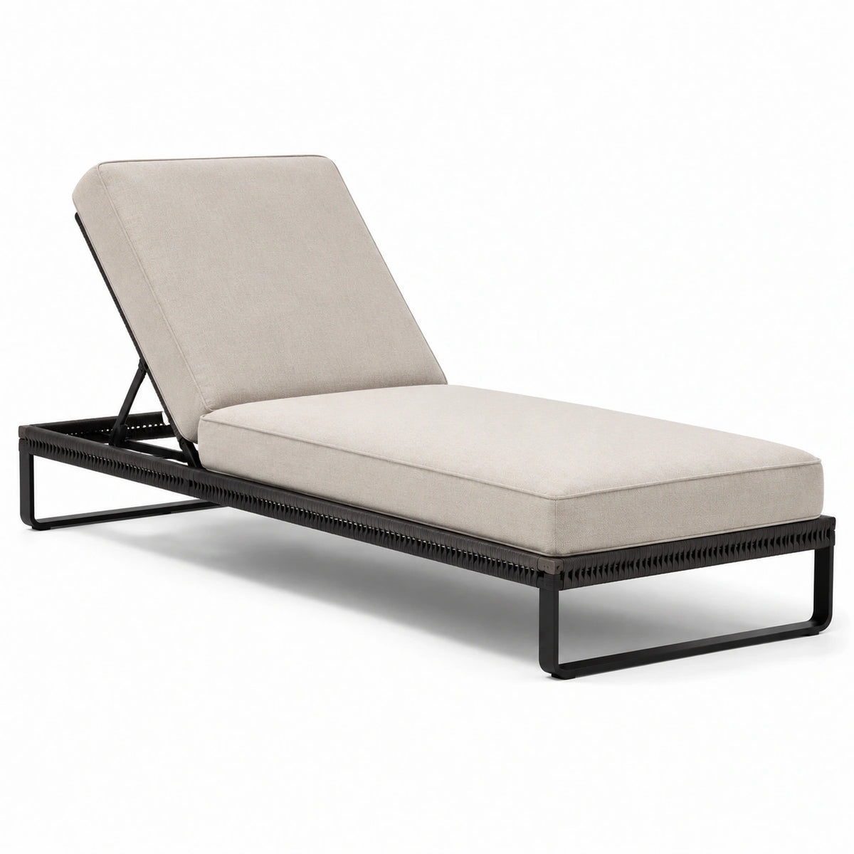 Tumbona ajustable de aluminio y tejido de poliéster beige