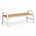 Banco de aluminio y madera maciza 120x40x45 cm natural/blanco