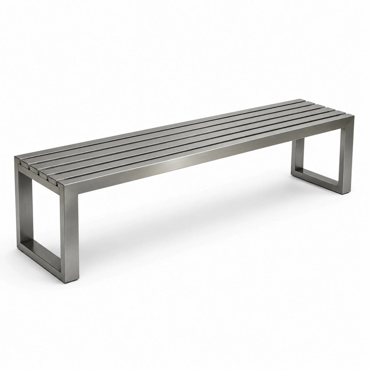 Banco de acero inoxidable satinado 150x40x45 cm