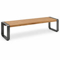 Banco de madera de teca y acero, 180 cm