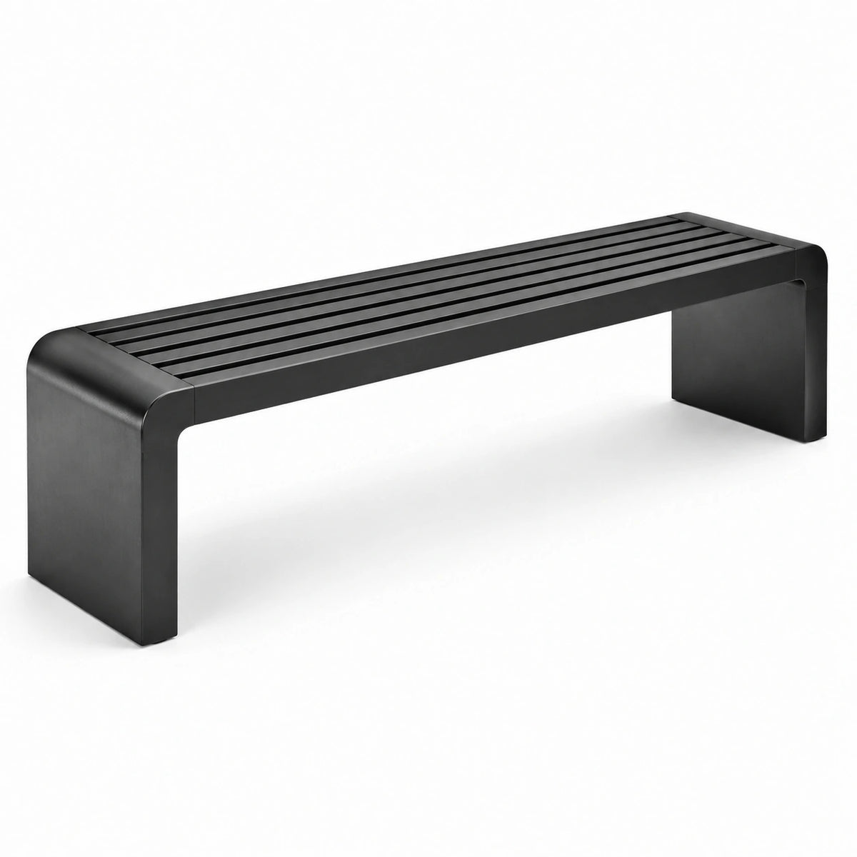 Banco de metal negro 180x40x45 cm