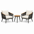 Conjunto de jardín con 2 sillones de aluminio y mesa de teca