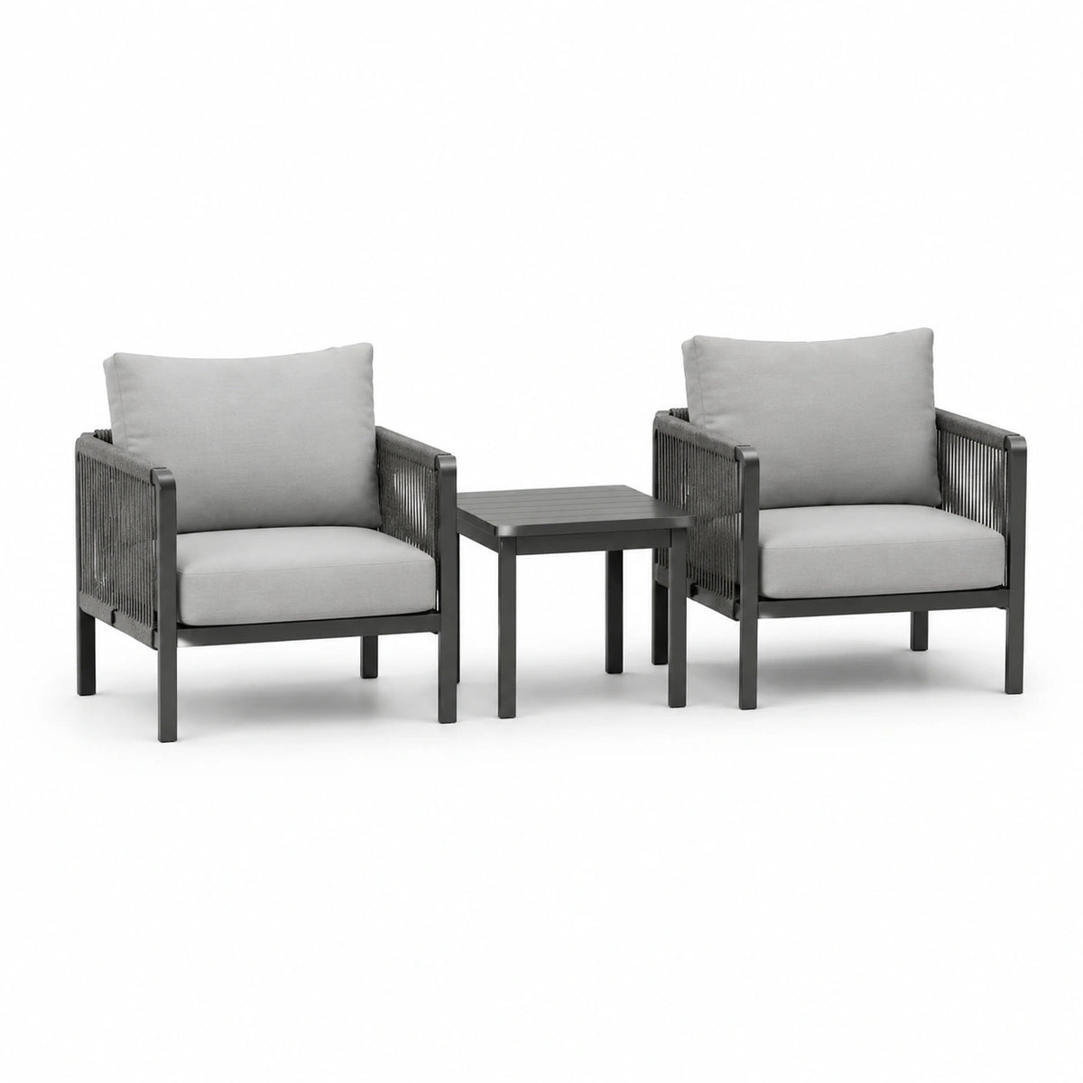 Conjunto de Sillones de Aluminio y Mesa para Exterior